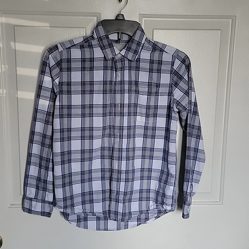 Childrens Place boys, large (10-12) buttondown plaid shirt.